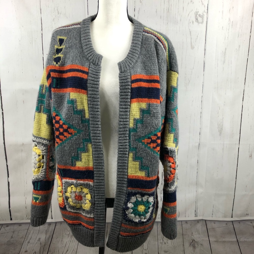 Free People Santa Rosa Patched Cardigan Sweater